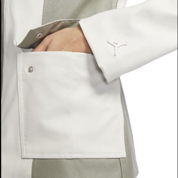 NWT SZ L Nike Jordan Leather Block Jacket - Picture 4 of 9